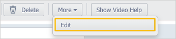 Highlighted Edit button in More drop-down