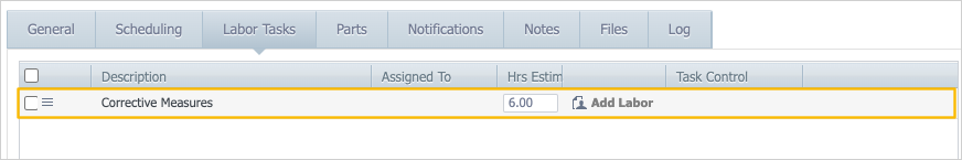 highlighted example task in task list