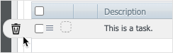Delete icon displayed upon cursor hovering over a part entry in the list