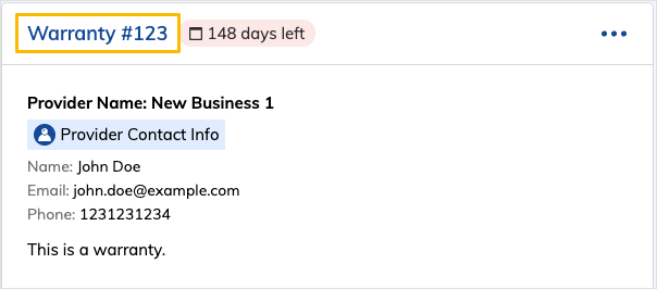 Warranty card certificate number link