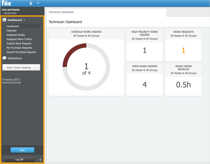 The web app with the feature menu highlighted.