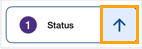 Arrow next to sort criteria after tapping Sort icon indicates whether the work order list will be sorted in ascending or descending order