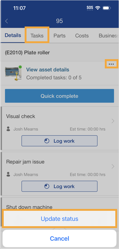 More and choose Update Status.png