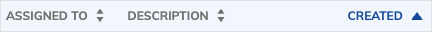Selected creation date column for sorting