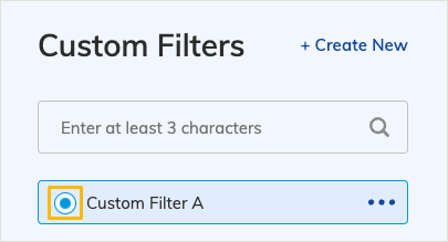 Selected filter