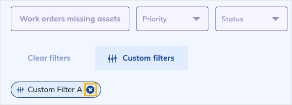 X next to filter name