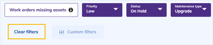Clear filters button