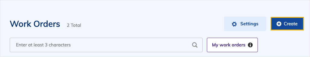 Create button for work orders