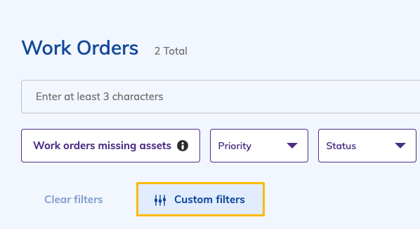 Custom filters button