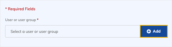 Add b utton for user or user group field