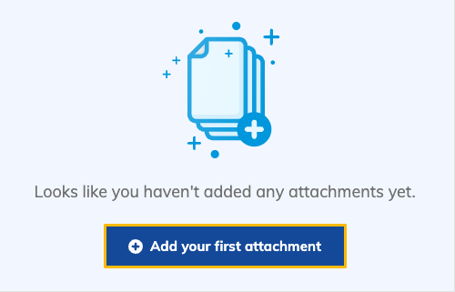 Add your first attachment button