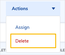 Delete item in Actions drop-down