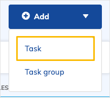 Task item in Add drop-down