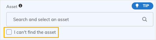 I can't find the asset checkbox