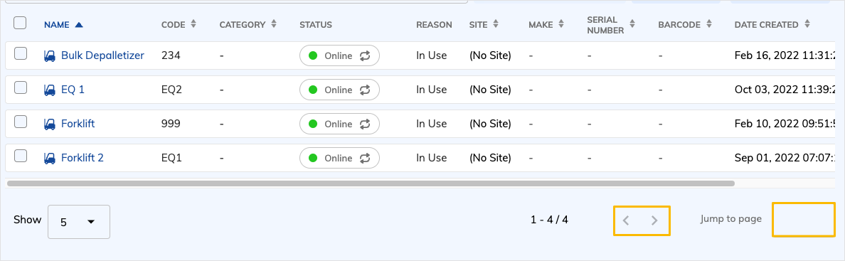 Navigation buttons