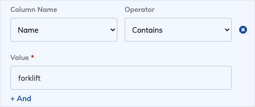 Operator that requires an entered value