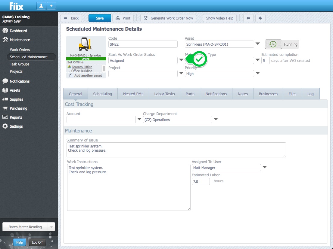 Nested Preventive Maintenance Or Nested Pms